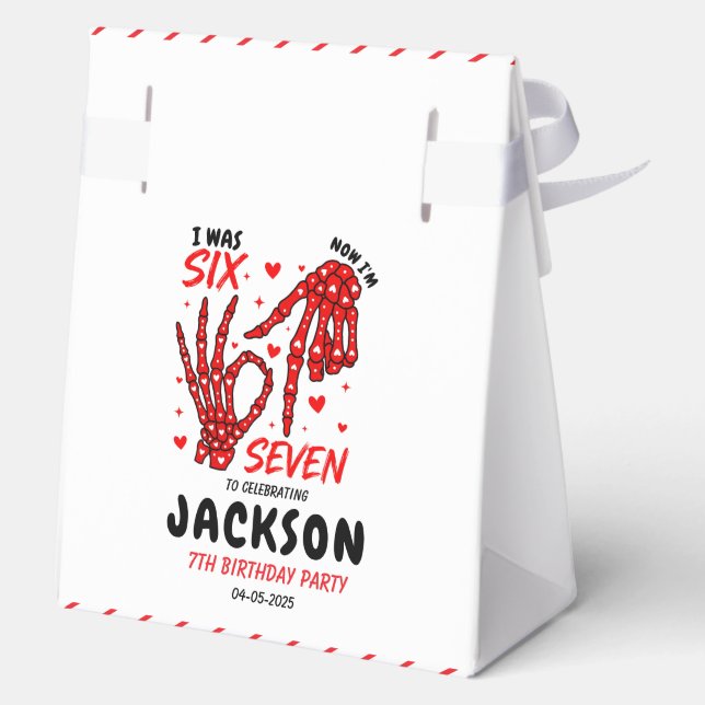 Six Seven Birthday Skeleton Hands Party Favor Boxes (Back)