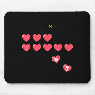Six Seven Black Cat Knocking Off Hearts Funny 67 V Mouse Pad