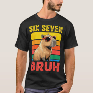 Six Seven Bruh 67 Capybara Vintage Funny Meme Gift T-Shirt