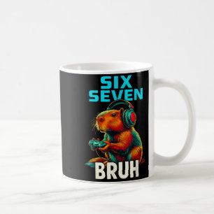 Six Seven Bruh 67 Meme Funny Capybara Coffee Mug