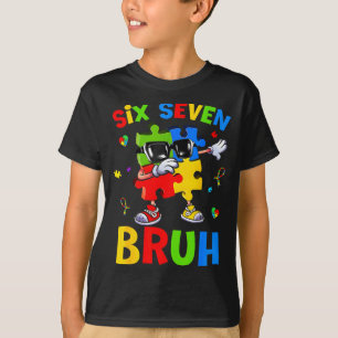 Six seven bruh autism awareness puzzle 67 meme men T-Shirt