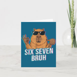 Six Seven Bruh Capybara 67 Boys Teens Kids Animals Card