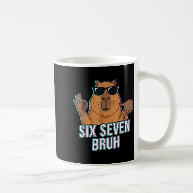 Six Seven Bruh Capybara 67 Boys Teens Kids Animals Coffee Mug (Right)