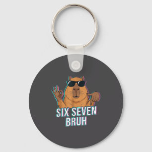 Six Seven Bruh Capybara 67 Boys Teens Kids Animals Keychain