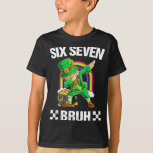 Six Seven Bruh Dabbing Leprechaun St Patricks Day  T-Shirt