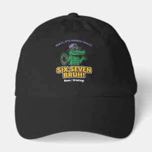 Six Seven Bruh Mardi Gras Cool Gator Festival Hat