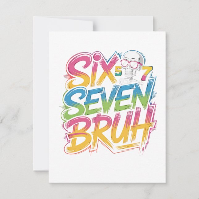 six seven bruh note card (Front)