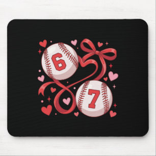 Six Seven Bysebyll Lover Sports Red Heart Bow Vale Mouse Pad
