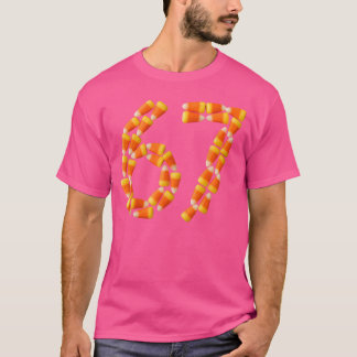 Six Seven Candy Corn Sweet Halloween Number 67 Des T-Shirt