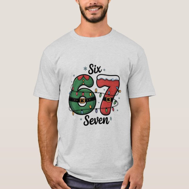 Six Seven Christmas Meme Funny Pop Culture  T-Shirt (Front)