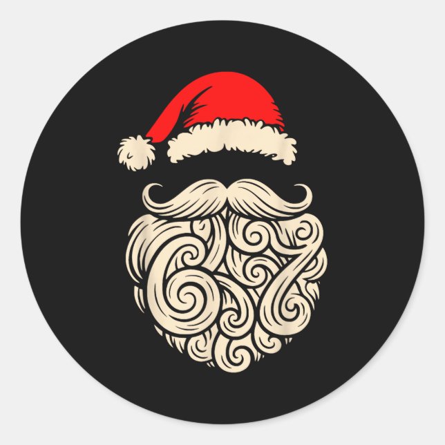 Six Seven Christmas Santa Meme 6 7 Holiday Humor D Classic Round Sticker (Front)