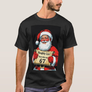 Six Seven Christmas Tee Santa Naughty List Meme