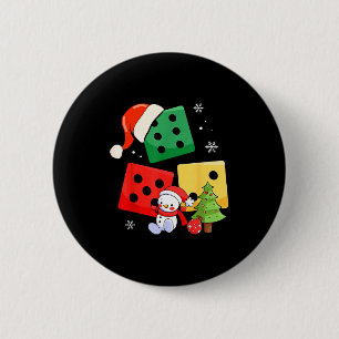 Six Seven Christmas Three Dice Santa Hat 67 Meme Button