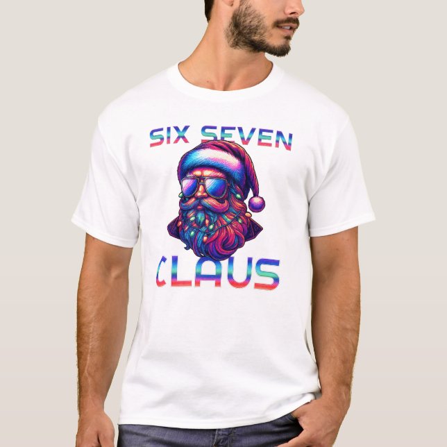  SIX SEVEN CLAUS Neon Retro Santa Tee (Front)