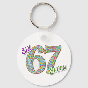 Six Seven Confetti Brain Rot Keychain