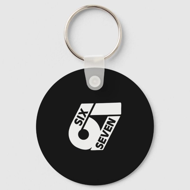 Six Seven Cool Meme 67 Funny Number  Keychain (Front)
