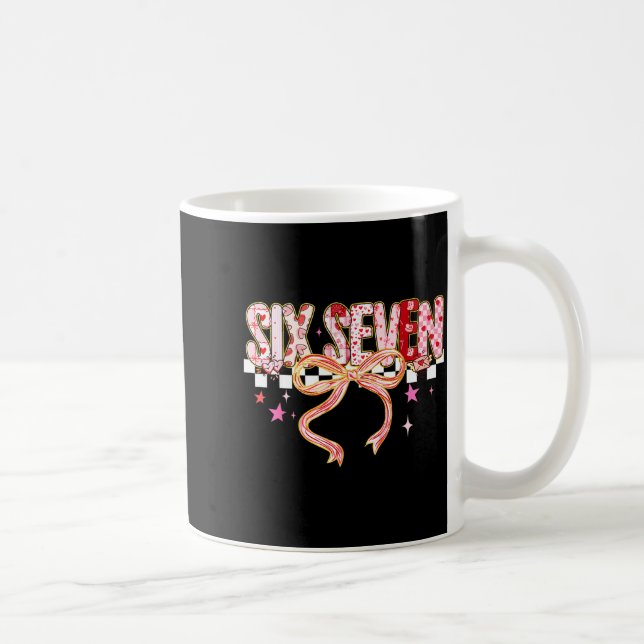 Six Seven Coquette Bow Women Girl Funny Valentines Coffee Mug (Right)