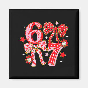 Six Seven Coquette Girl Bow Cool Meme 67 Valentine Magnet