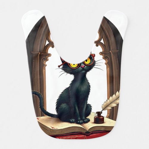 Six Seven Dark Academia Cat Booktok Library Readin Baby Bib