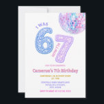 Six Seven Disco Glam 67 Kids Birthday Party Invitation<br><div class="desc">Pastel Sparkle Disco Glam 6 7 Birthday Invitation for girls Birthday Party</div>
