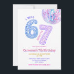 Six Seven Disco Glam 67 Kids Birthday Party Invitation<br><div class="desc">Pastel Sparkle Disco Glam 6 7 Birthday Invitation for girls Birthday Party</div>