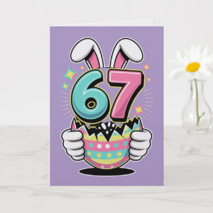 Six Seven Easter Bunny Egg Card Fun Kids Holiday
