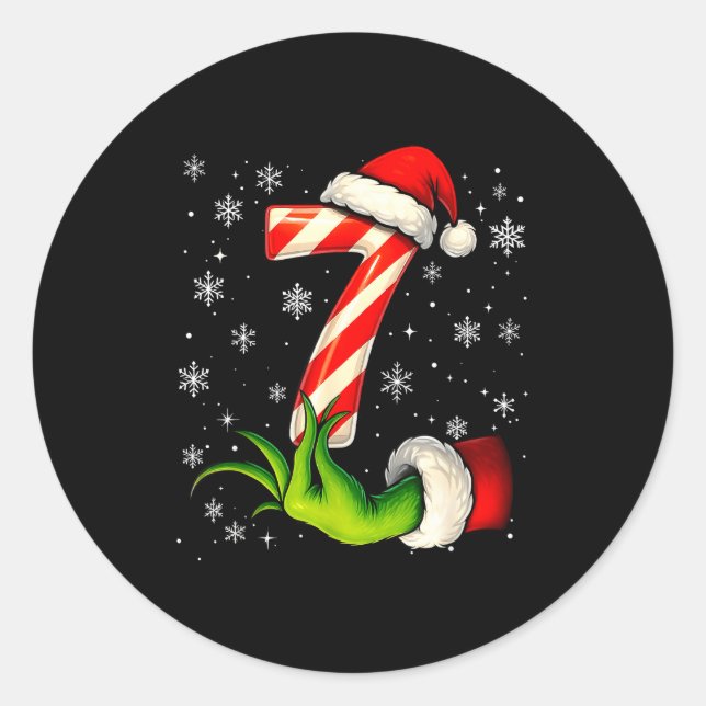 Six Seven Funny Christmas Couple Matching Meme  Classic Round Sticker (Front)