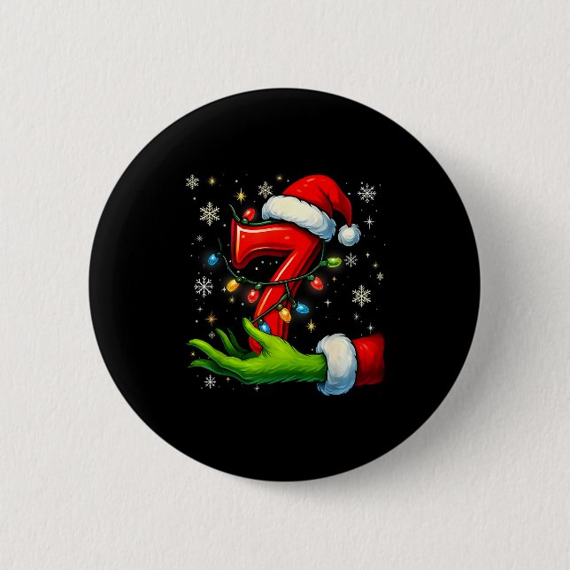 Six Seven Funny Christmas Meme Couple Matching  Button (Front)