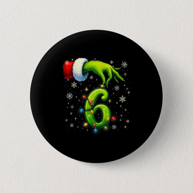 Six Seven Funny Christmas Meme Couple Matching  Button (Front)