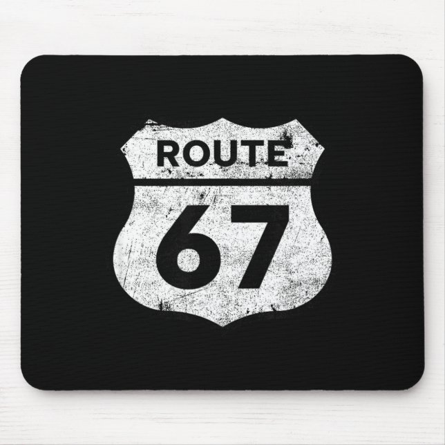 Six Seven Funny Route 67 Road Sign 6 7 Meme Men Wo Mouse Pad (Front)