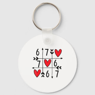 Six Seven Gamer 67 Valentines Day 6 7 Funny Keychain