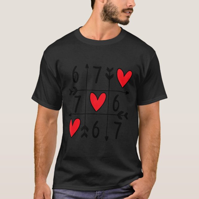 Six Seven Gamer 67 Valentines Day 6 7 Funny  T-Shirt (Front)