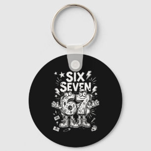Six Seven Gen Alpha Brain Rot Meme Funny Viral Tre Keychain