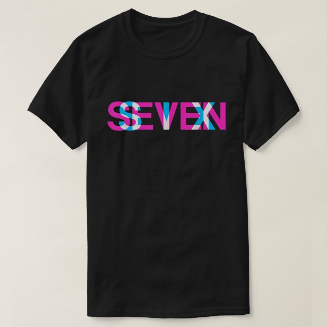Six Seven Glitch Optical Illusion Meme Art T-Shirt (Design Front)