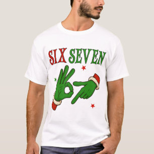 Six Seven Grinch Hand OK Sign Trendy Christmas T-Shirt