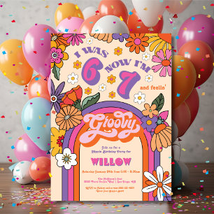 Six Seven Groovy Hippie Birthday Party Invitation