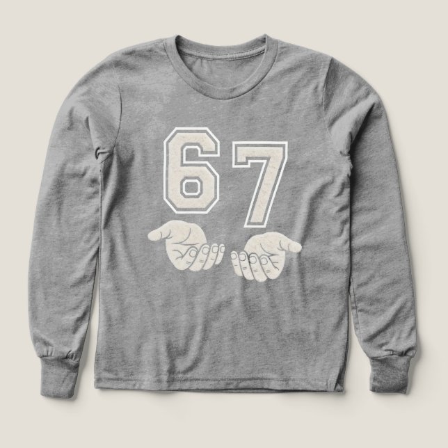  Six Seven hand gesture Viral Internet Meme Tri-Blend Shirts (Design Front)