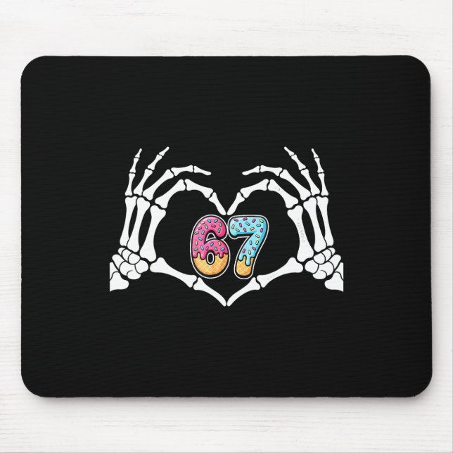 Six Seven Ice Cream Drip 67 Meme Skeleton Hands Si Mouse Pad (Front)