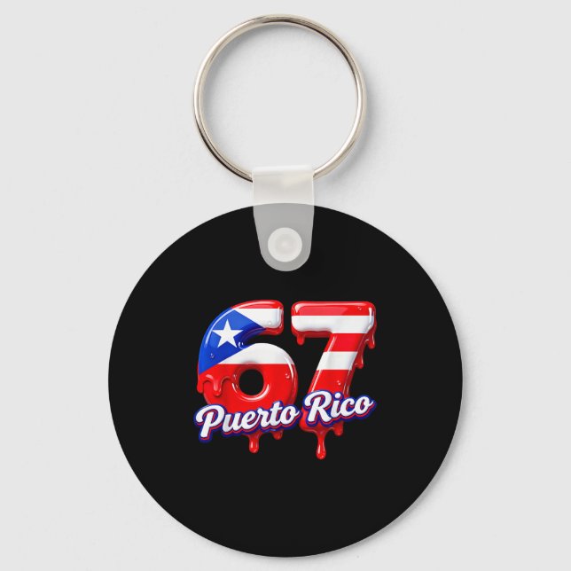 Six Seven Ice Cream Drip 6 7 Kids Meme 67 Puerto R Keychain (Front)