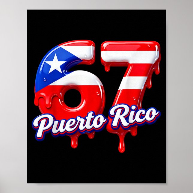 Six Seven Ice Cream Drip 6 7 Kids Meme 67 Puerto R Poster (Front)