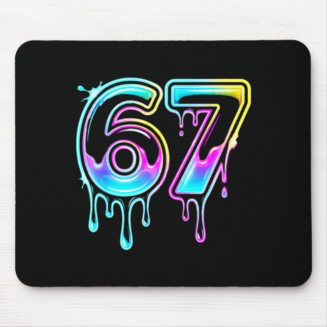 Six Seven Ice Cream Drip Cool Meme 67 Funny 6 7 Bo Mouse Pad (Front)