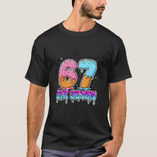 Six Seven Ice Cream Drip Cool Meme 67 Funny Gen Al T-Shirt