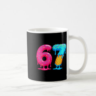 Six Seven Ice Cream Drip Cool Meme 67 Funny Number Coffee Mug