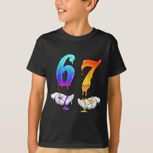 Six Seven Ice Cream Drip Cool Meme 67 Funny Number T-Shirt