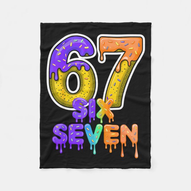 Six Seven Ice Cream Drip Gen Alpha Slang 6 7 Meme  Fleece Blanket (Front)