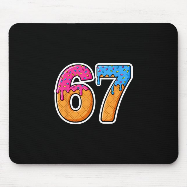 Six Seven Ice Cream Drip Gen Alpha Slang 6 7 Trend Mouse Pad (Front)
