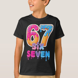 Six Seven Ice Cream Drip Meme T-Shirt