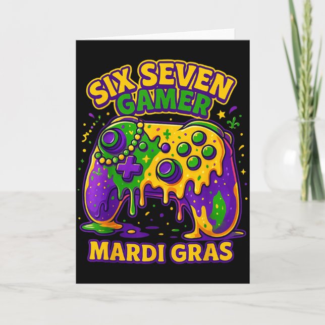 Six Seven Mardi Gras Gamer Controller Beads 67 Mar Card (Front)