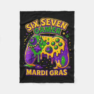 Six Seven Mardi Gras Gamer Controller Beads 67 Mar Fleece Blanket