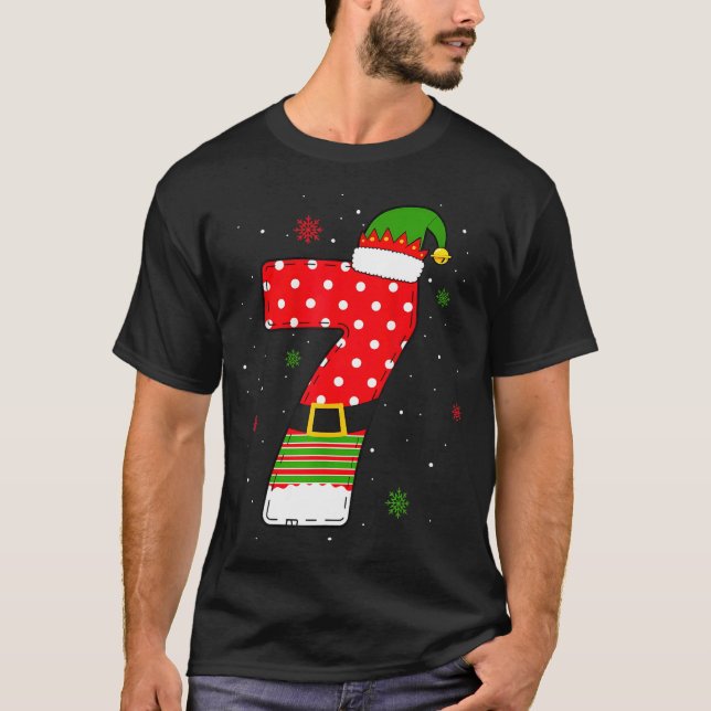 Six Seven Matching 67 Christmas Elf Hat Meme Gen A T-Shirt (Front)